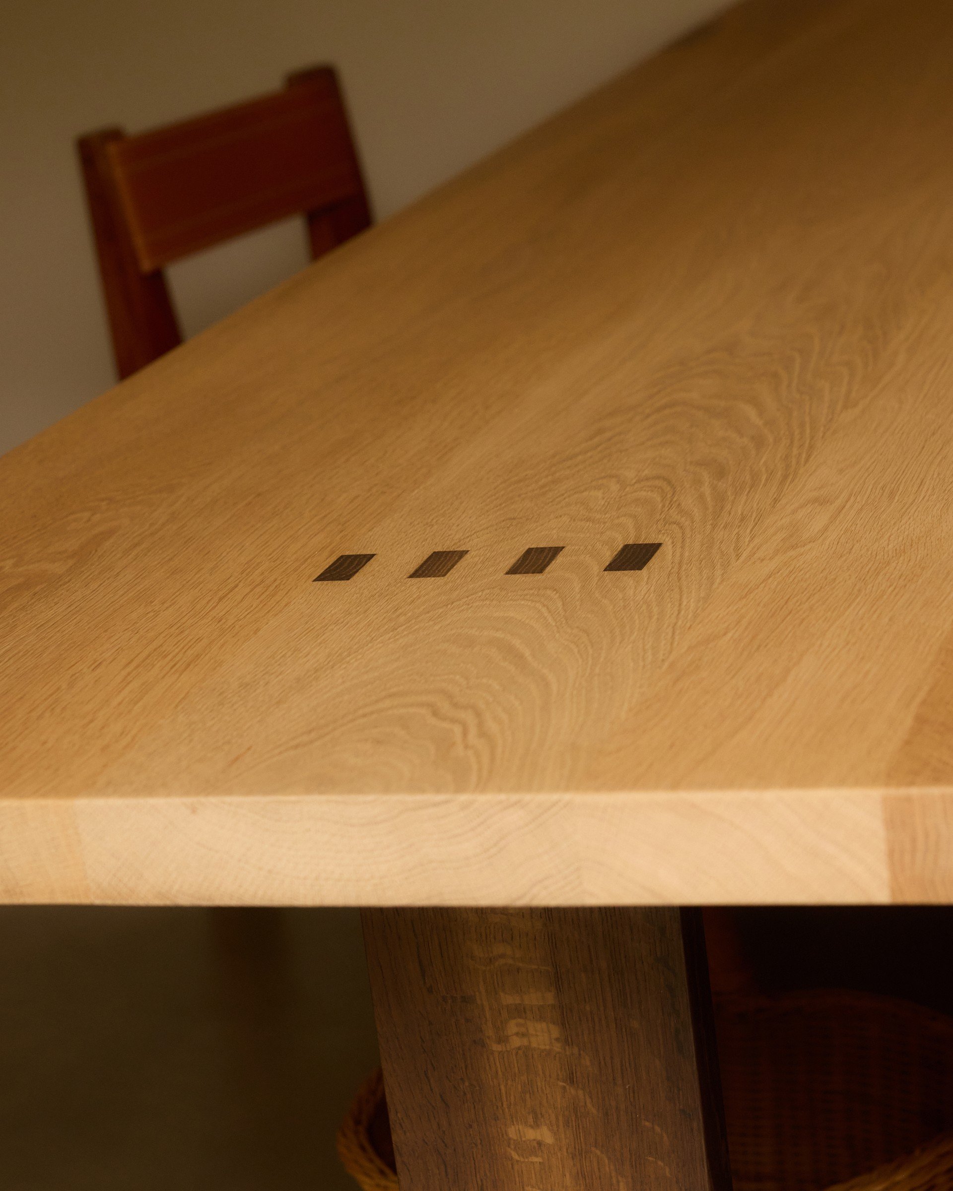 Detail of the timber table and joinery